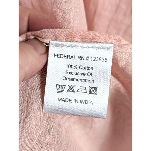 JUST BEE Embroidered Boho Gauzy Beach Cover-Up Ruana Cruise Resort One Size NWT - Picture 7 of 9